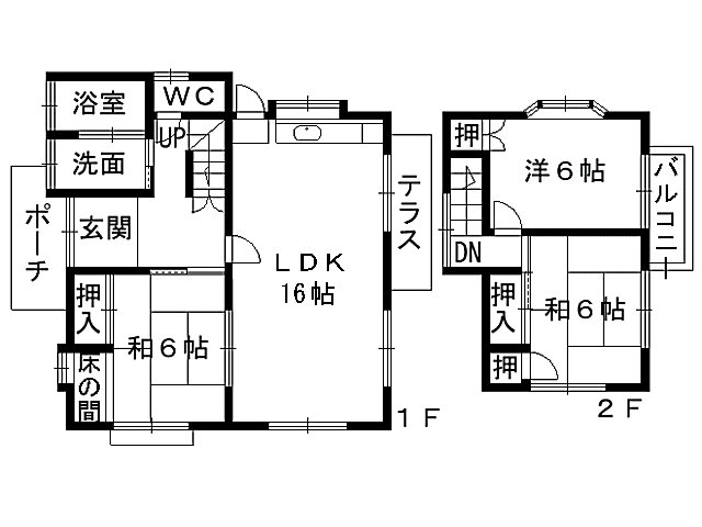 守恒四丁目貸家 間取図・土地図